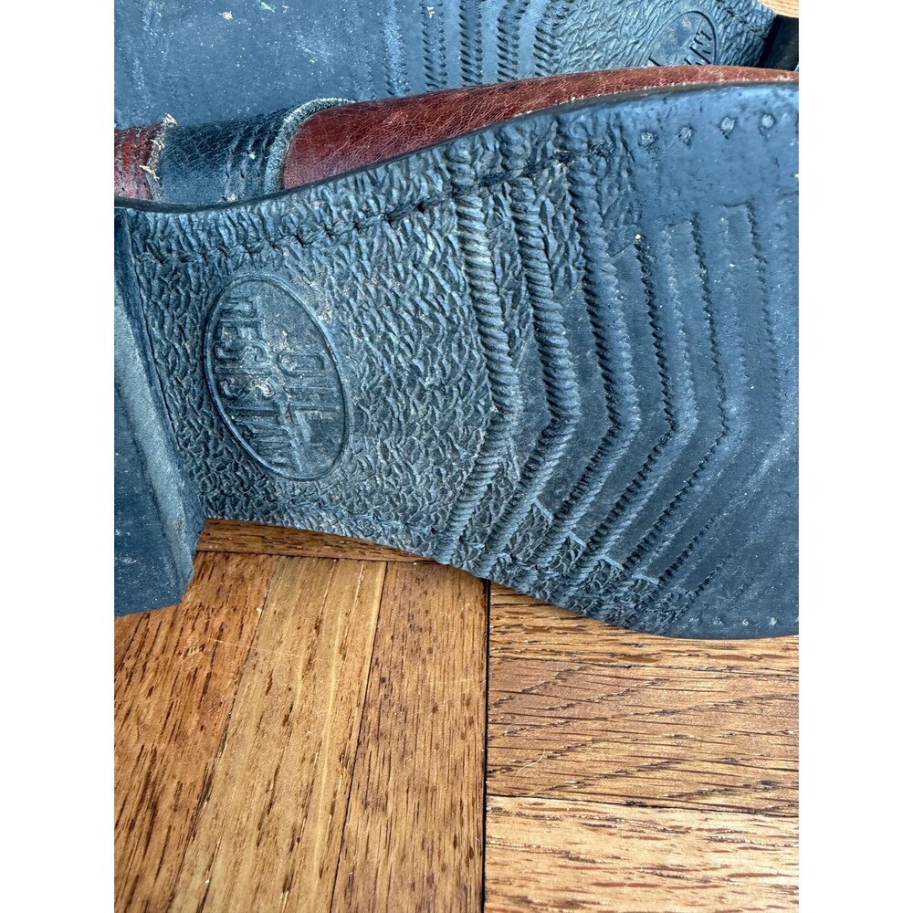 Vintage Abilene Two-Tone Leather Packer Boots | Lace-Up Western Kiltie Boots - Picture 8 of 9